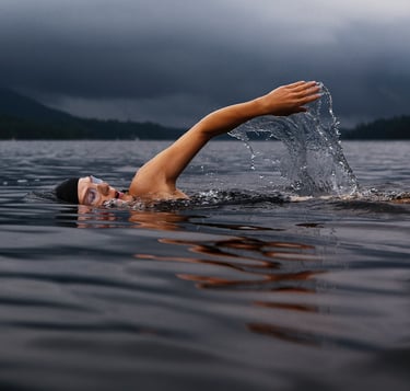Open water swimming in Lake Michigan